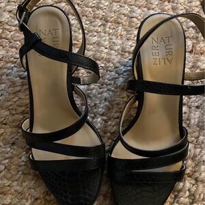 Naturalizer Black Strappy Heels